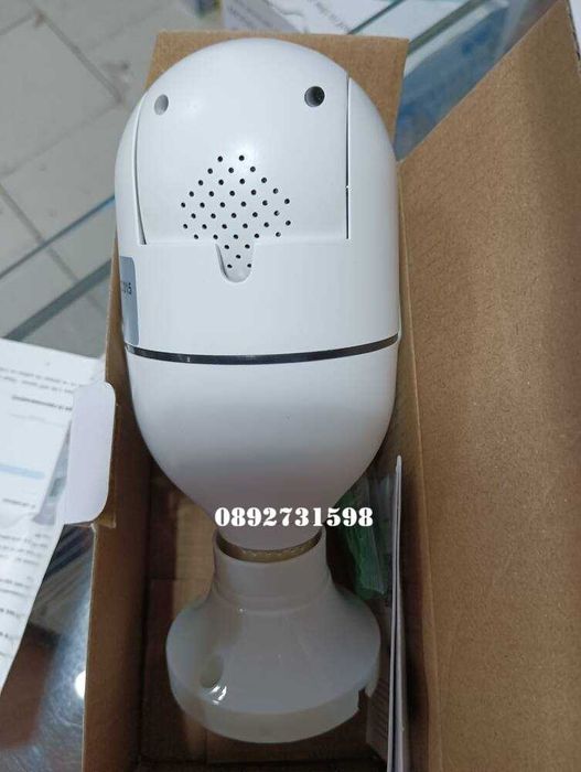 Wifi въртяща се камера ICSEE - Kрушка E27 Панорамна с нощно виждане