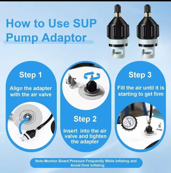 Преходник за помпане на надуваем падълборд, SUP.