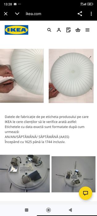 Lustra Ikea din sticla