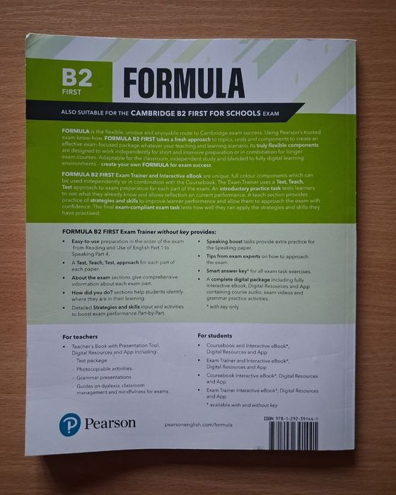 Учебна тетрадка  Formula B2 First Exam Trainer – Pearson