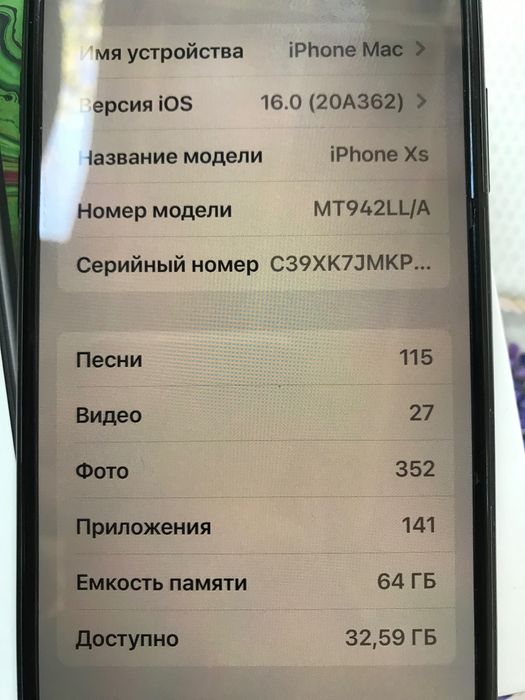 iPhone Xs Space Grey 64 GB
