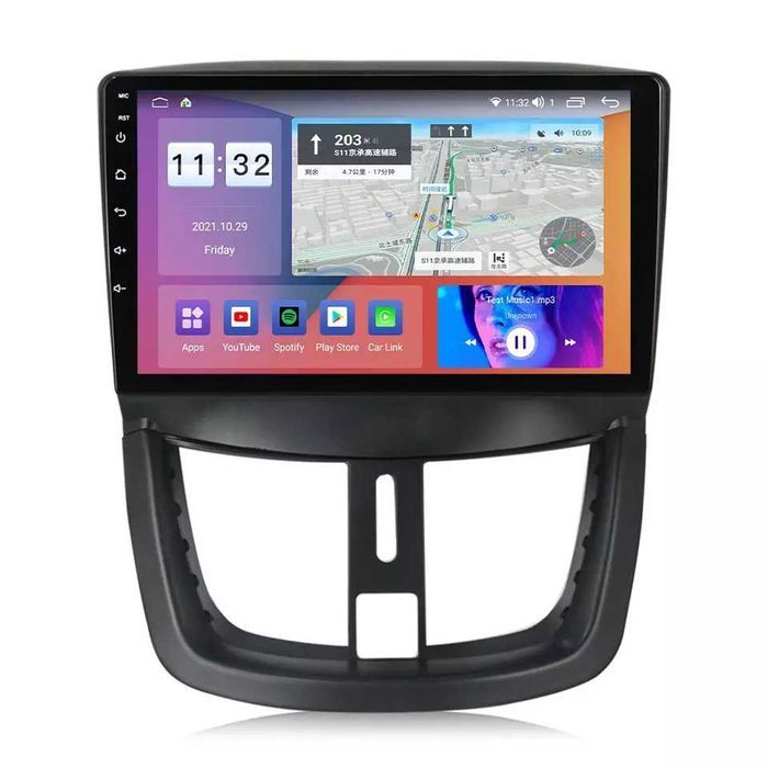 NAVIGATIE Android 14 Peugeot 207 2006 - 2015 1/8 Gb CarPlay + CAMERA