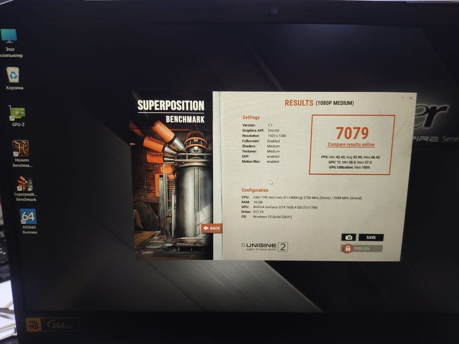 Игровой ноутбук Acer nitro.