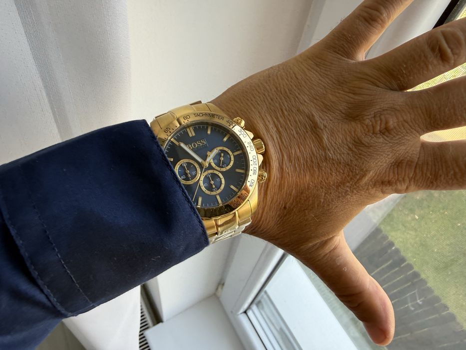 Ceas  Hugo Boss Gold Ikon aur 18k schimb cu seiko , omega , hamilton , breitling