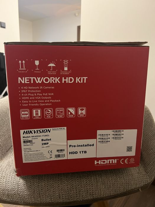 Hik Vision Kit 4 Camere de Supraveghere DVR HD Network Kit