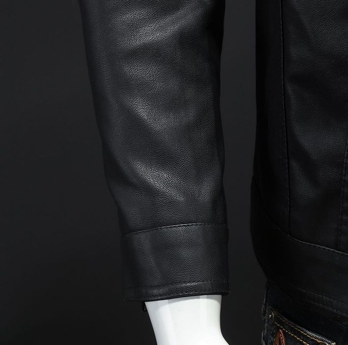 Мужская куртка кожаная мужской кожанный с начесом осенний весенний