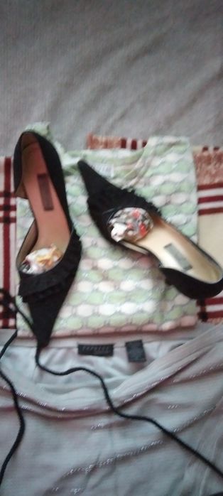Комплект чантичка,с обувки с блуза и пила с ламе