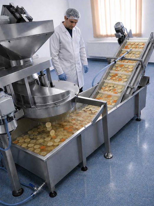 Linie automata deshidratare fructe si legume – masini si utilaje pentru pregatire fructe si legume  in vederea uscarii