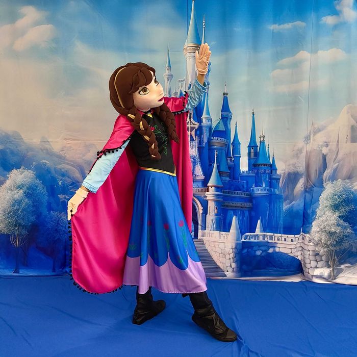 Costum mascotă Frozen Anna Princess 3D premium, realizat la comandă