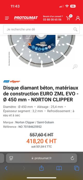 Disc diamantat 450 mm