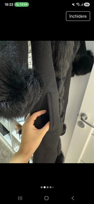 Palton alcantara marime M blana naturala