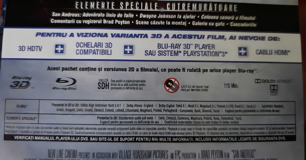 Vand steelbook San Andreas  bluray 3D+2D , nou, neutilizat