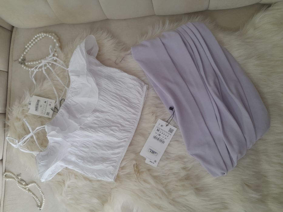 Set de 2 topuri scurte Zara mărimea M noi cu eticheta