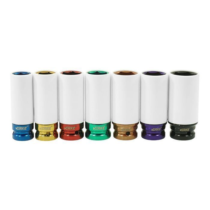 Set 7 tubulare cu protectie pentru jante aliaj 1/2 17-27 mm - verke