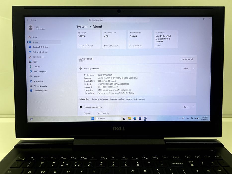 Dell G5 / i7-8750H / GTX 1050 Ti / SSD / Гейминг лаптоп