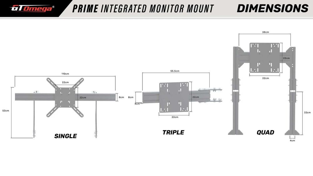 Triplu suport pentru monitoare - GT Omega