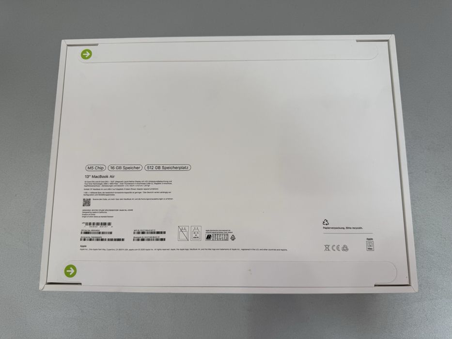 MacBook Air 13”, Apple M5, 2026, SSD 512, RAM 16GB, Blue, nou la cutie