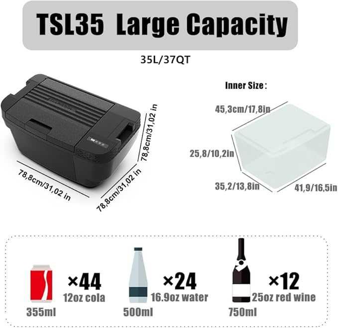 Frigider auto portabil cu compresor Alpicool TSL35, 35 l ,creat pentru Tesla Model Y