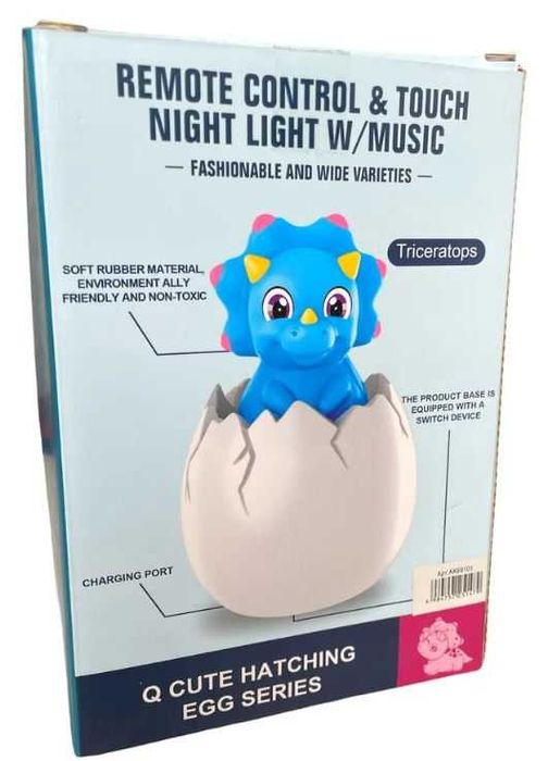 Детский Музыкальный ночник -Динозаврик в яйце/ на пульте / USB зарядка