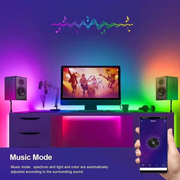 Умная WI-FI LED RGB светодиодная лента 5 метров, Алиса