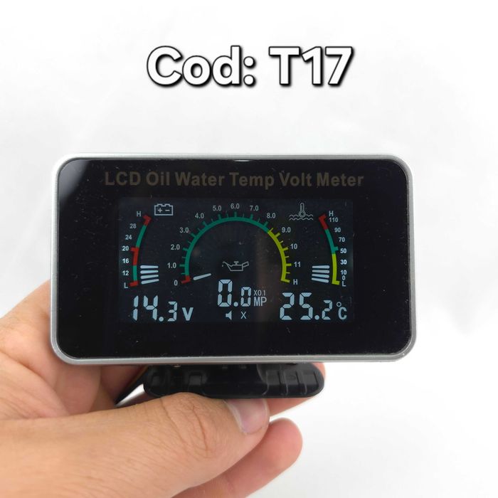 Bord Digital Universal–Indicator Temperatură Apă Motor+Presiune Ulei+Tensiune Acumulator–Tractor–Utilaje Agricole–Voltmetru–Termometru–Manometru–T17