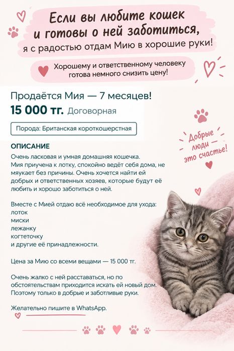 Мия ищет любящую семью!