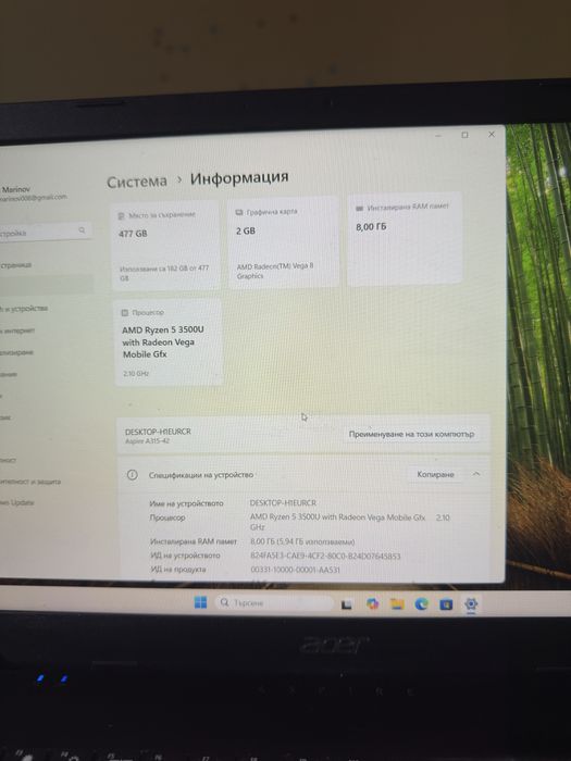 Лаптоп acer aspire 3