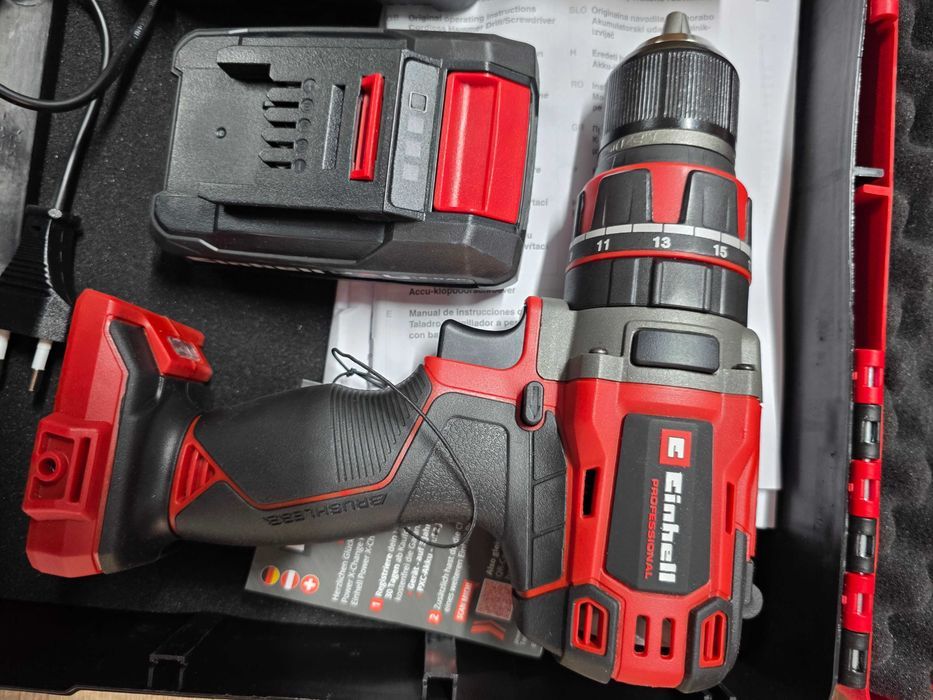 Einhell TE-CD 18/50 Li BL PXC - Bormasina de gaurit si insurubat cu acumulator, incarcator si valiza plastic