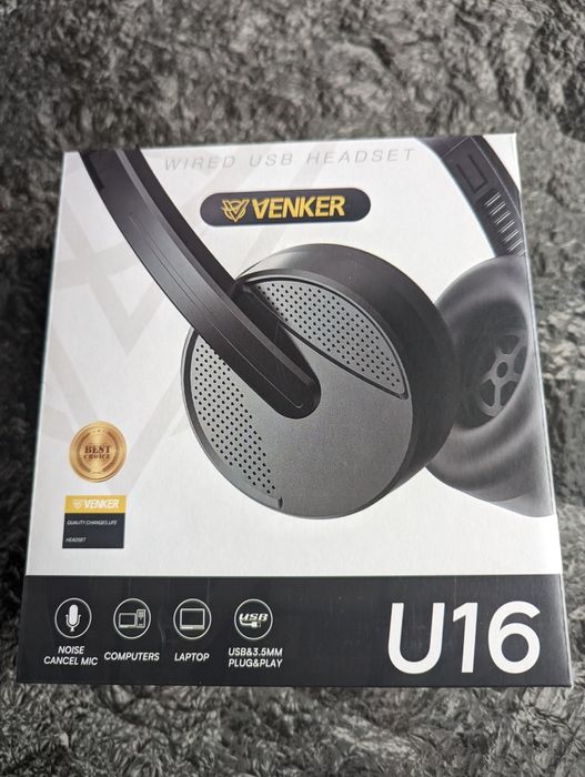 Căști USB cu microfon, mufă 3,5 mm/USB Căști 2-în-1