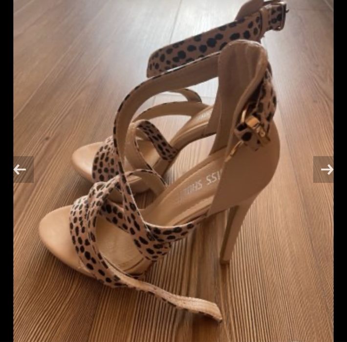 Сандали на ток 37 естествена кожа