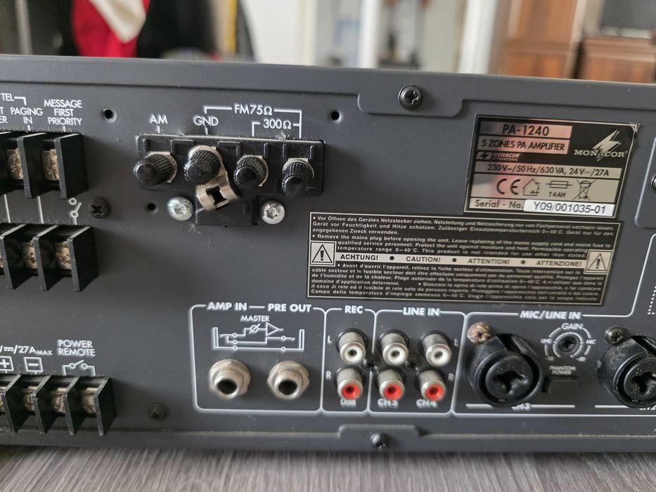 Amplificator Monacor Pa-1240RDS 240 W RMS Yamaha sony jbl jvc dynacord bose canton harman