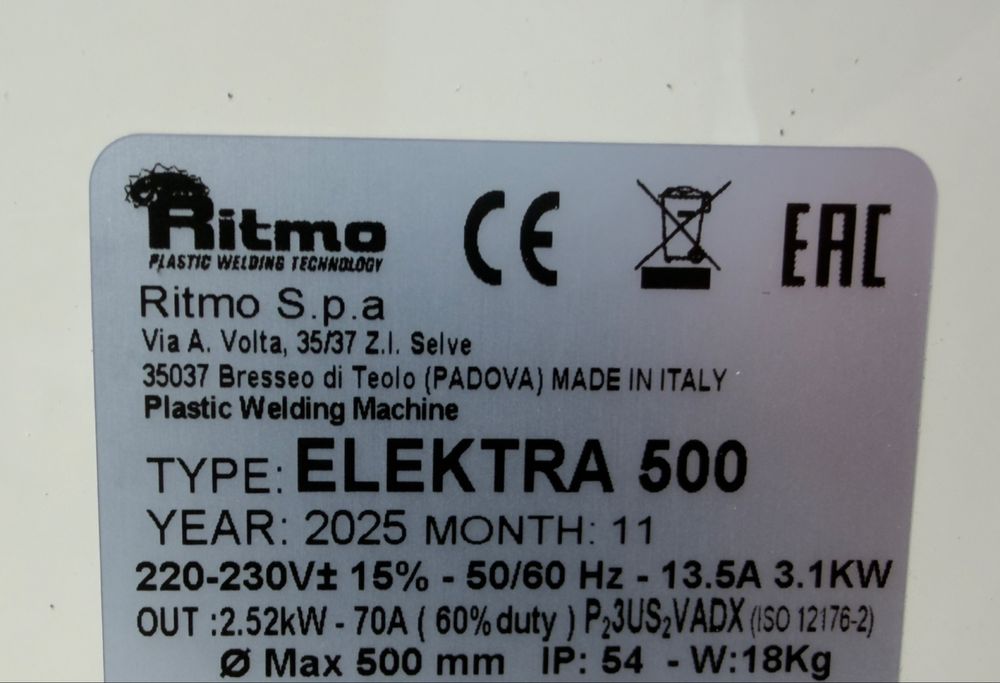 Aparat de sudura prin electrofuziune Ritmo Elektra 500 / NOU / 2025