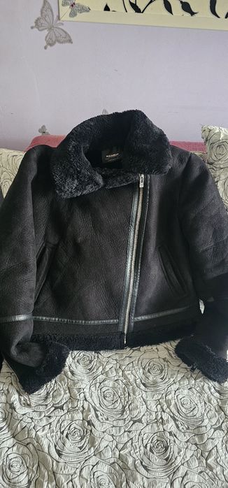 Pull&Bear Geaca piele întoarsă imblanita
