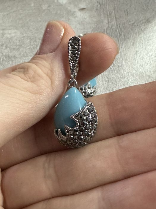 Украшение серебряное с бирюзой