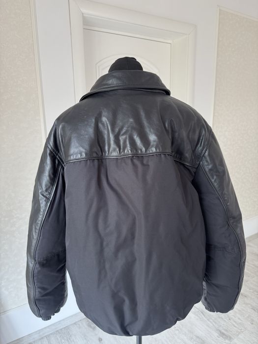 Calvin Klein Studio Leather Nylon Puffer Jacket - Style 40EM674