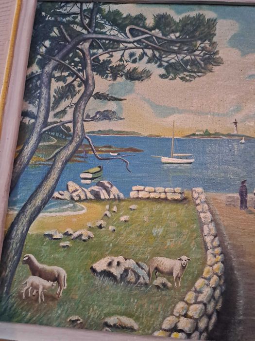 tablou vechi pictura pe panza 51/41 cm semnat Le Lorrain