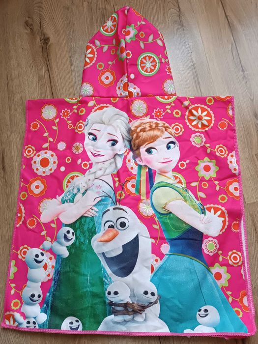 Пончо, плажна пелерина за момиче, хавлия с качулка,, Frozen,,Нов.