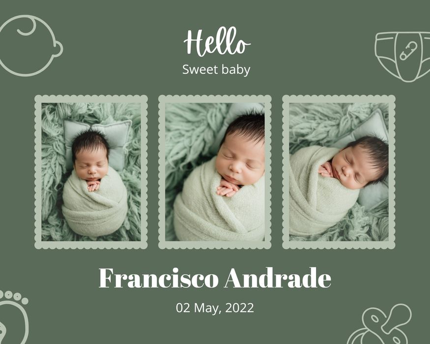 Рамка/ визитка за бебе