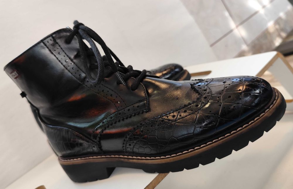Ghete lace up brogue 40 Lav Artigianale piele naturala moale