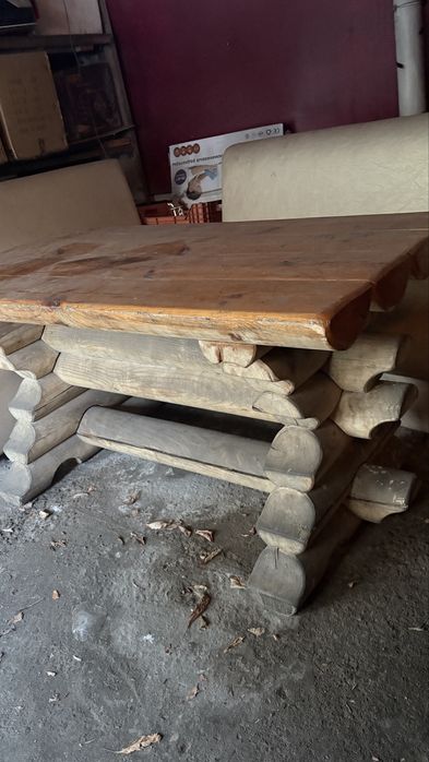 Деревянный стол для бани