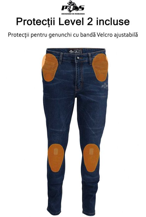 Blugi Moto PES Blue Jeans Protecți Nivel 2 Single layer Certificare AA