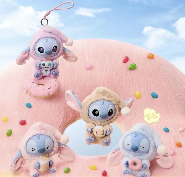 Labubu Stitch Miniso Eat Something Before Sleep, Лабубу Стич Минисо