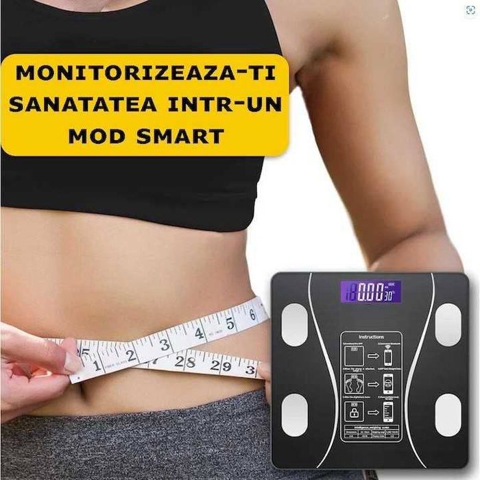 Cantar Electronic Inteligent Aplicatie Smart Ecran Iluminat Termometru