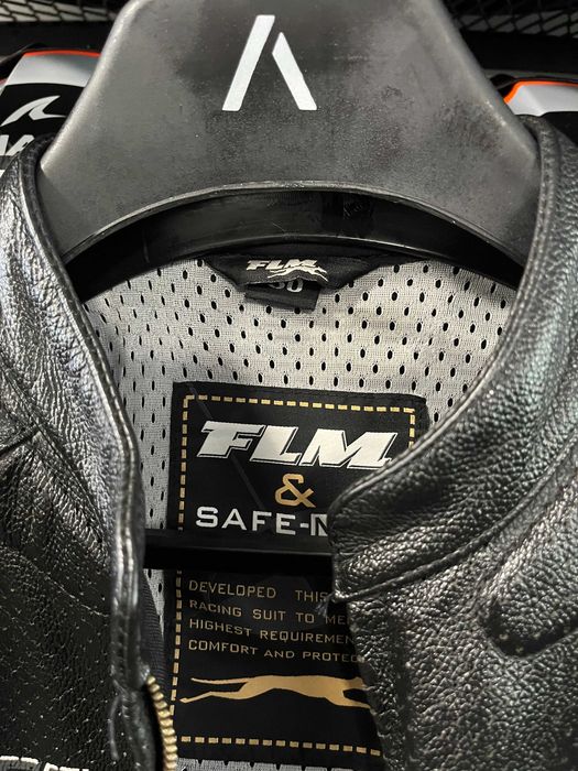 Кожено яке за мотор FLM SAFE MAX 2.0 размер 50-М,гърбица,протектори
