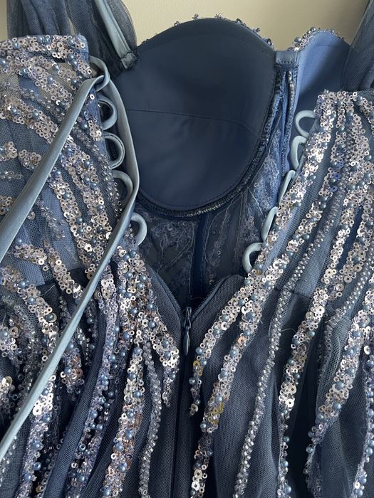 Rochie albastra de ocazie tulle