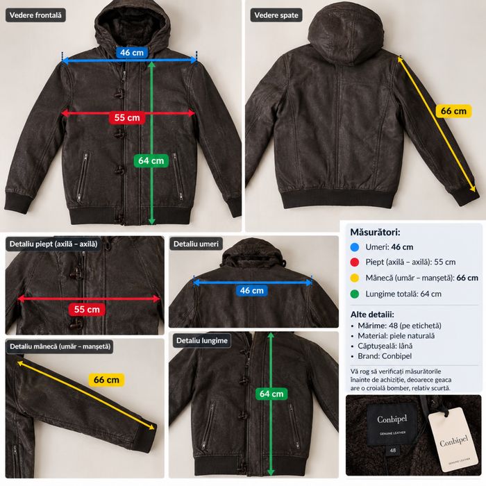 Geaca de piele naturala
