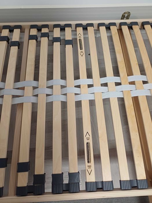 Pat alb cu 2 Somiere latime pat 180/200