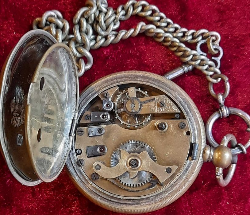 Старинен Османски джобен часовник с кюстек и ключ