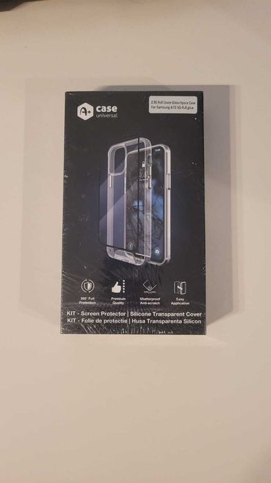 Set Folie de protectie Tempered Glass / Husa silicon Samsung A52 5G