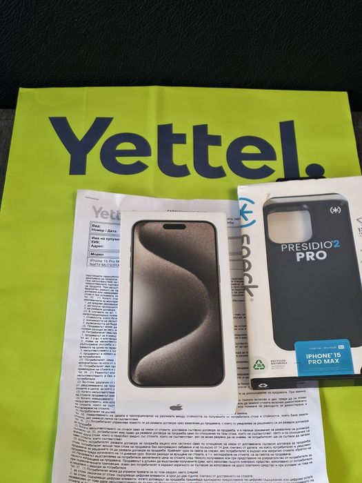 256GB iPhone 15 Pro Max Гаранция Yettel 3г. 2028 NATURAL TITANIUM